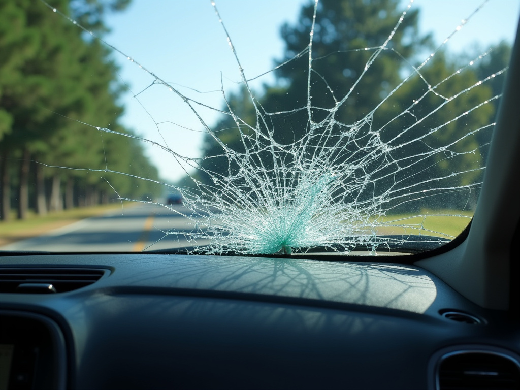 Cracked windshield — rideshare accident lawyer phoenix
