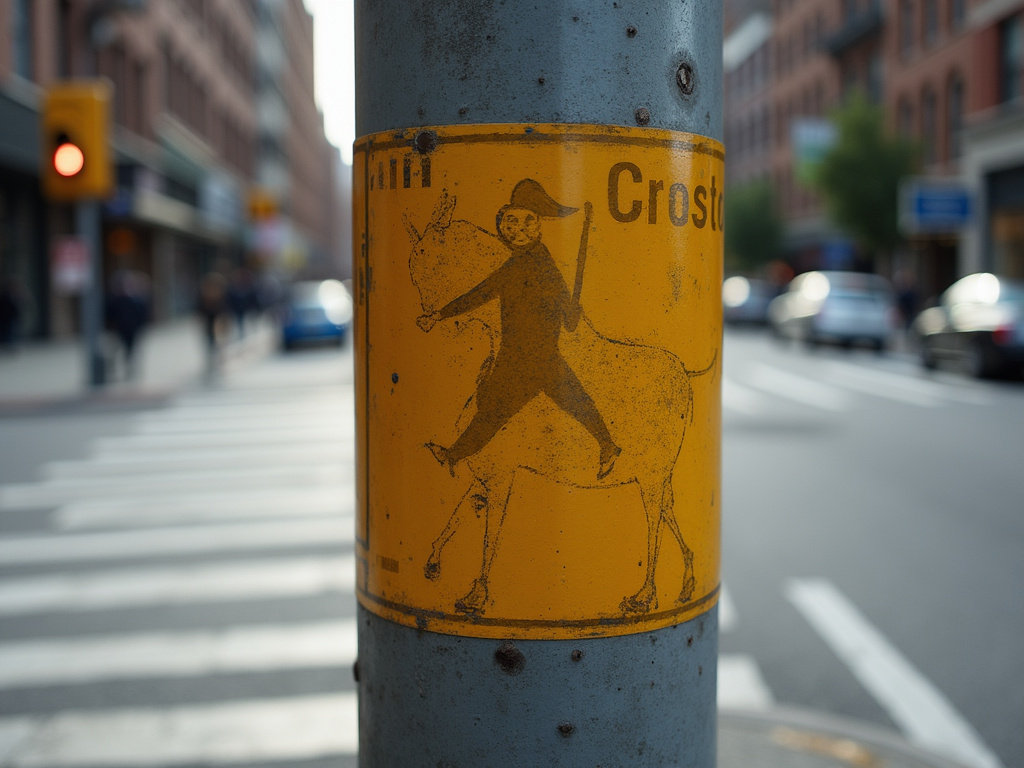 Crosswalk pole — solar traffic light