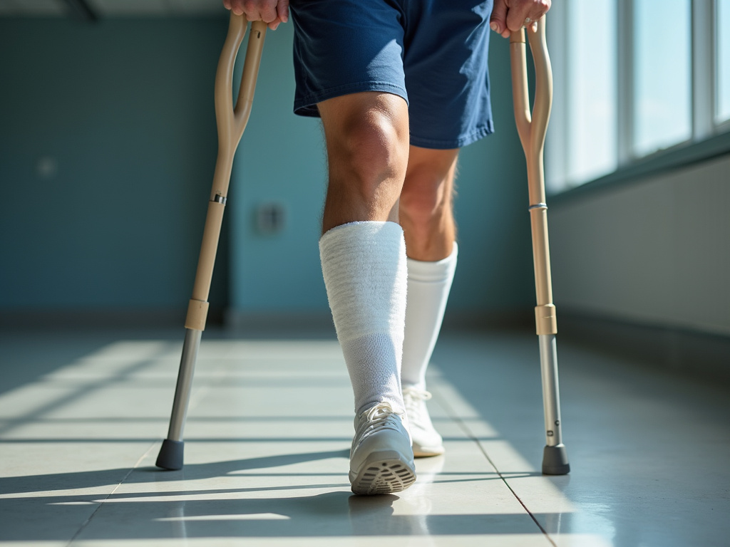Crutches and cast — accident lawyer phoenix
