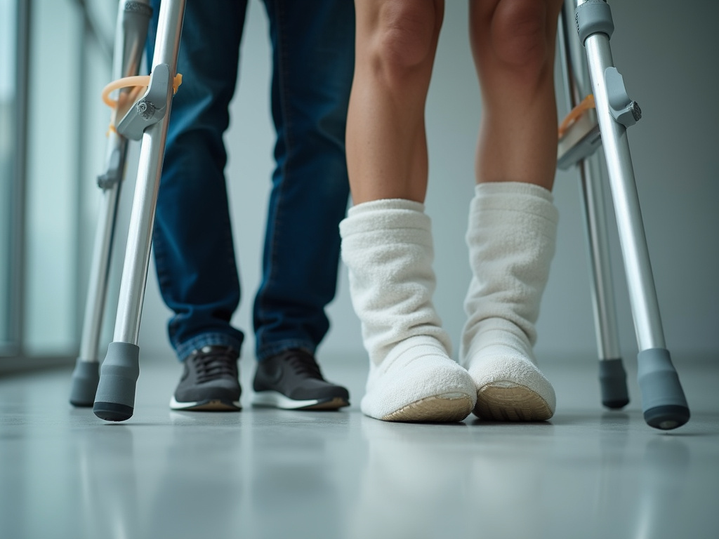 Crutches and cast — slip and fall lawyer phoenix