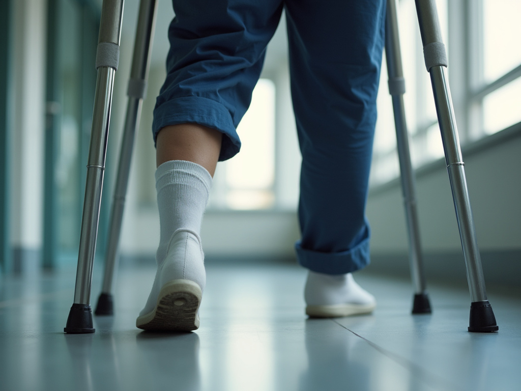 Crutches and cast — slip and fall lawyer phoenix