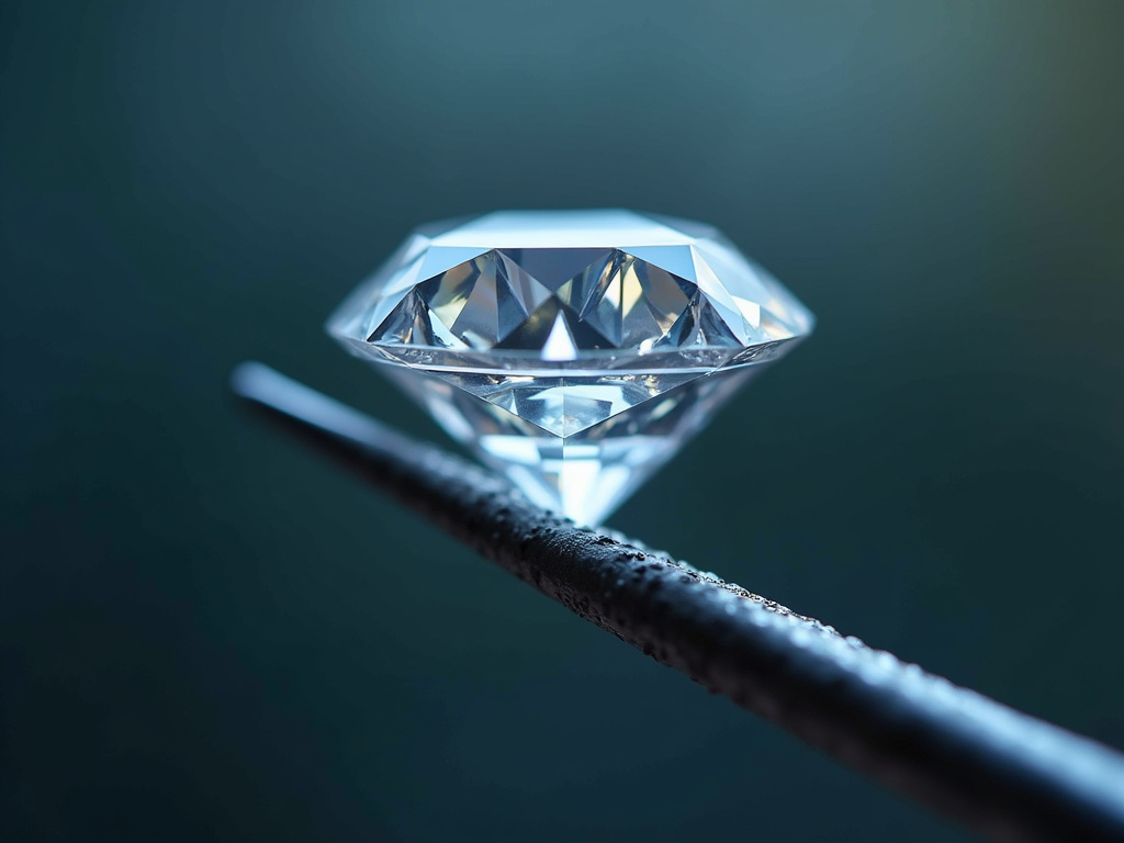 Diamond on tweezers — lab grown diamonds