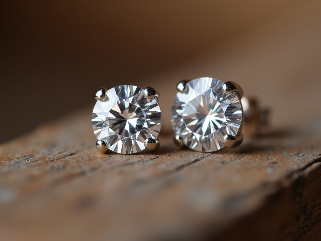 Diamond stud earrings — lab grown diamonds