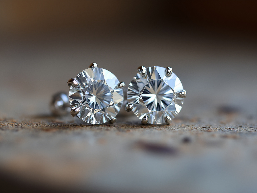 Diamond stud earrings — lab grown diamonds