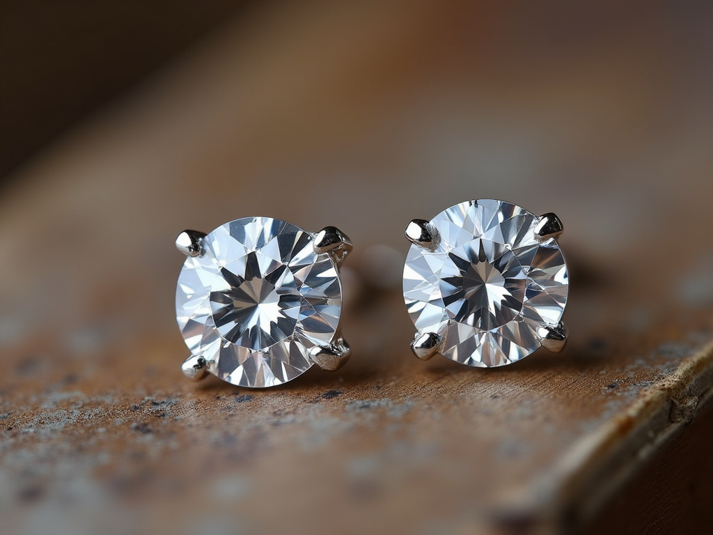 Diamond stud earrings — lab grown diamonds