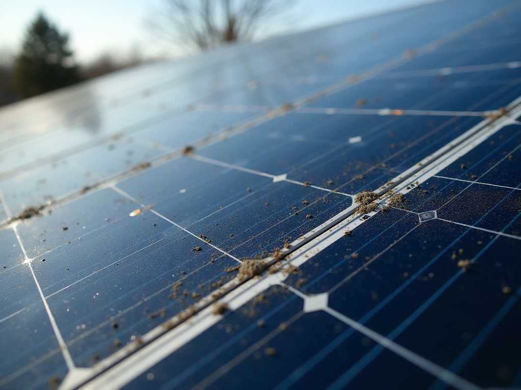 Dirty solar panel — solar monument light
