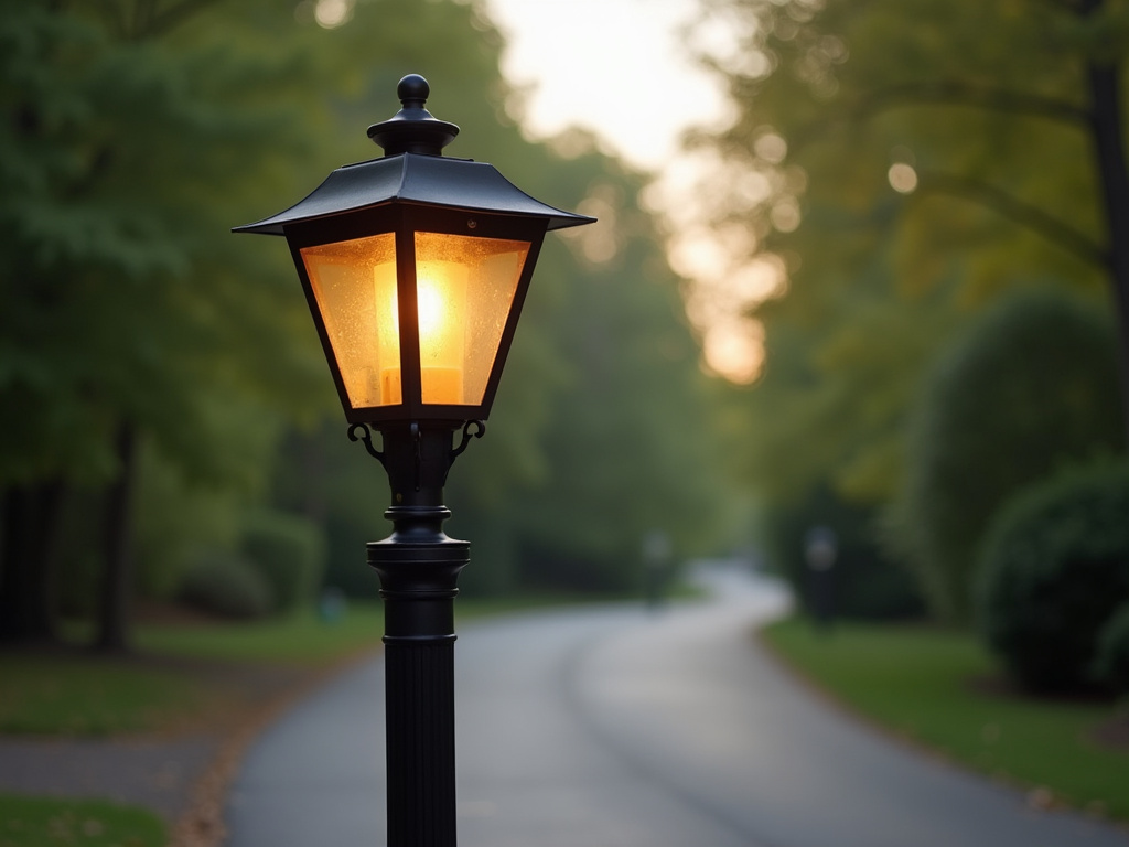 Driveway lamp post — all-in-one solar lights