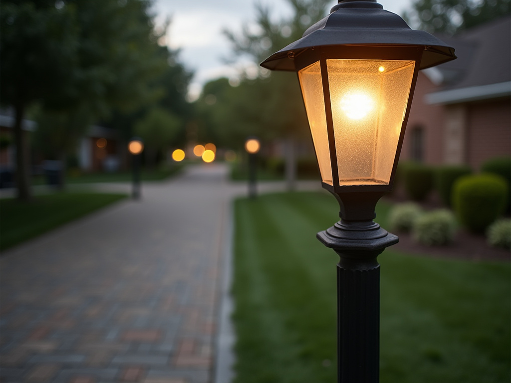 Driveway lamp post — all-in-one solar lights