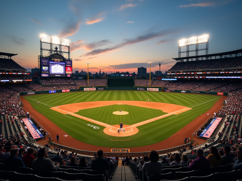Evening baseball game — sports field solar lighting