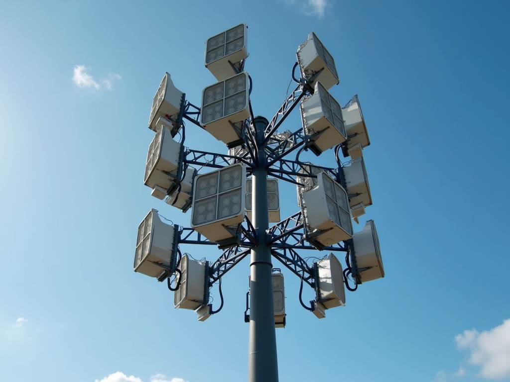 Floodlight tower — sports field solar lighting