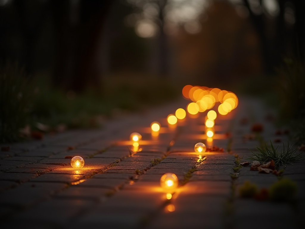 Glowing pathway lights — solar monument light
