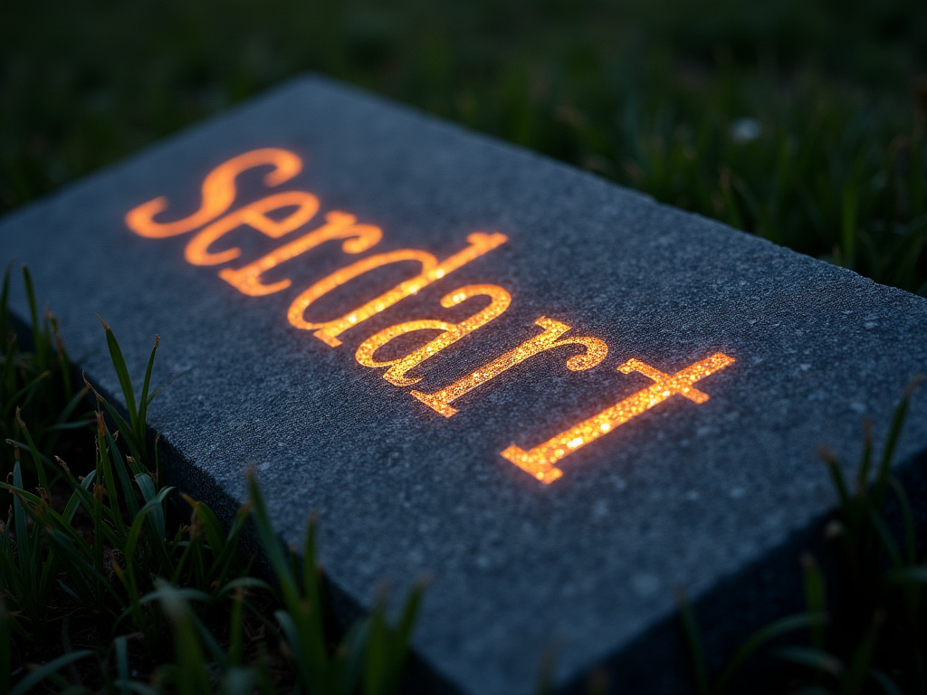 Illuminated stone marker — solar monument light