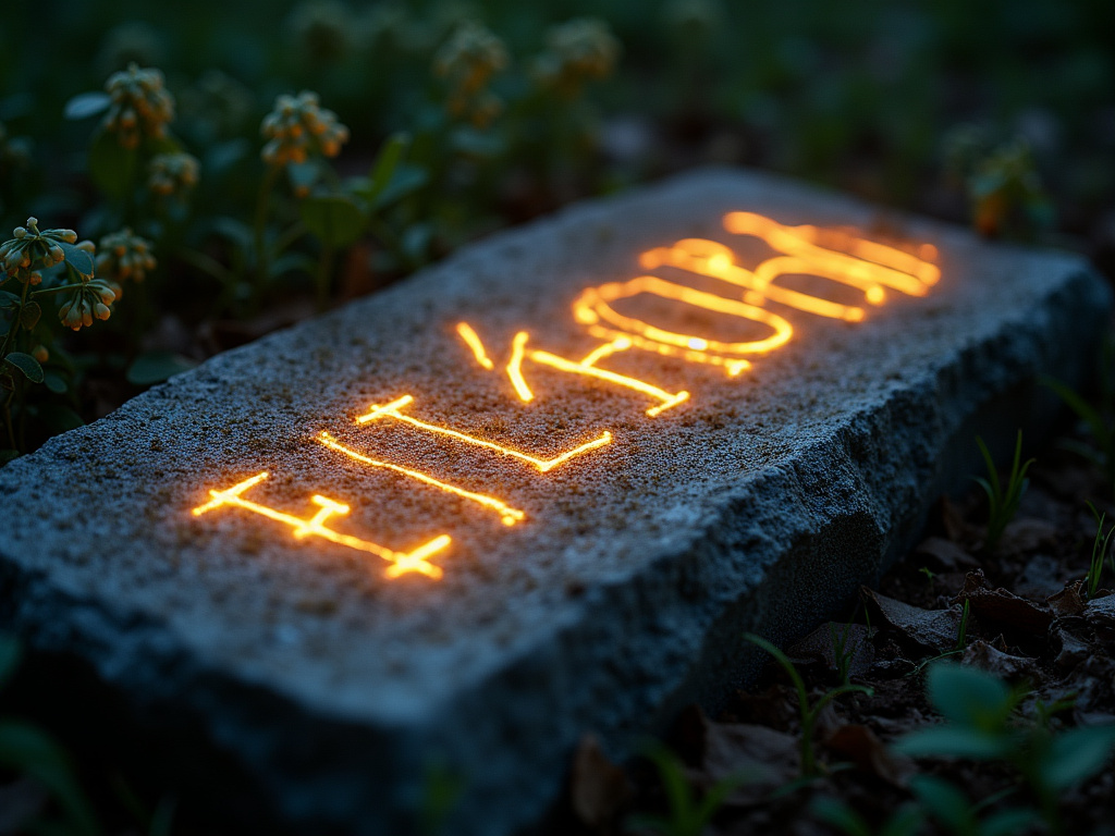 Illuminated stone marker — solar monument light