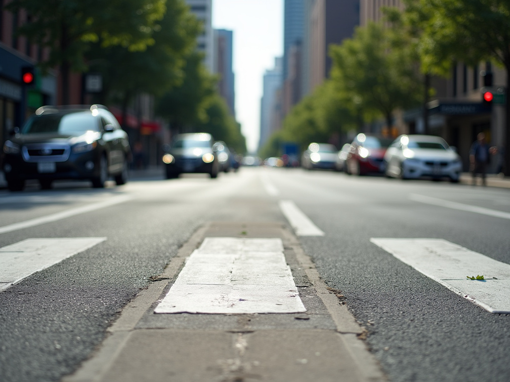 Intersection crosswalk — solar traffic light