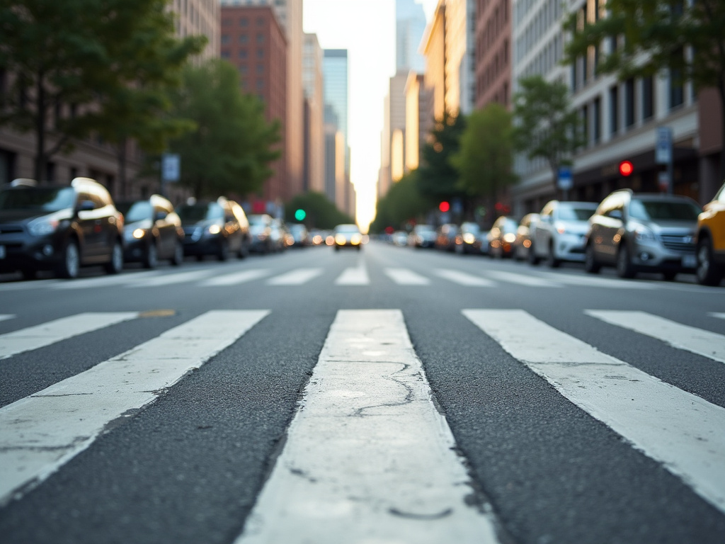 Intersection crosswalk — solar traffic light