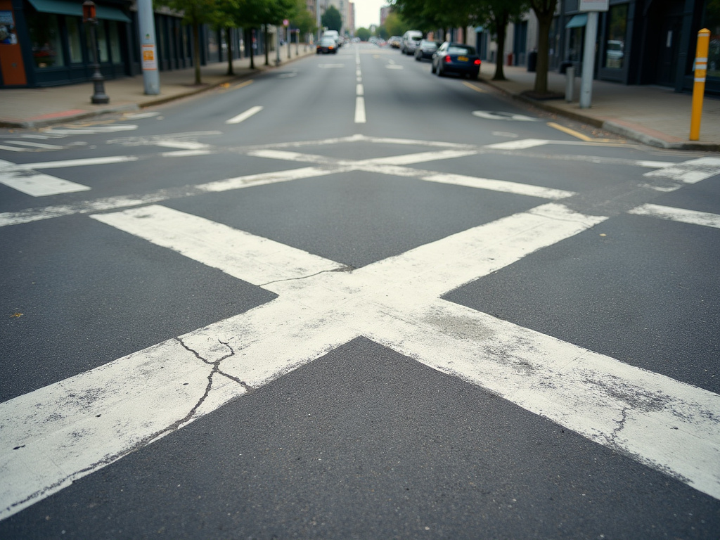 Intersection crosswalk — solar traffic light