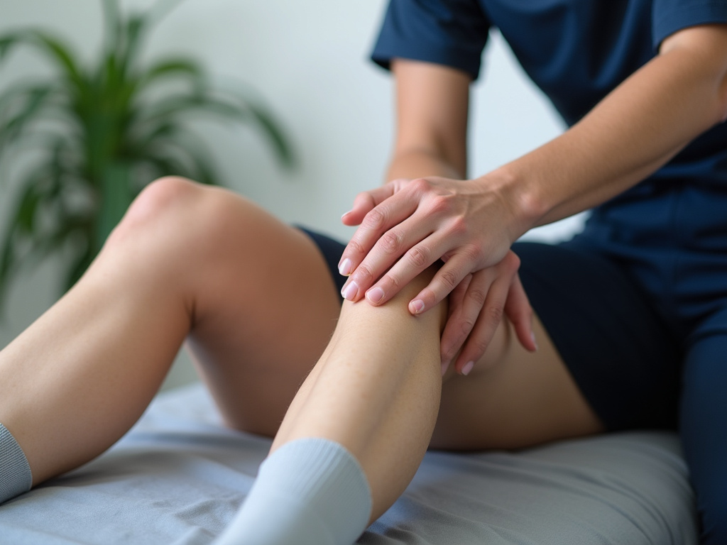 Knee treatment session — cold laser therapy austin