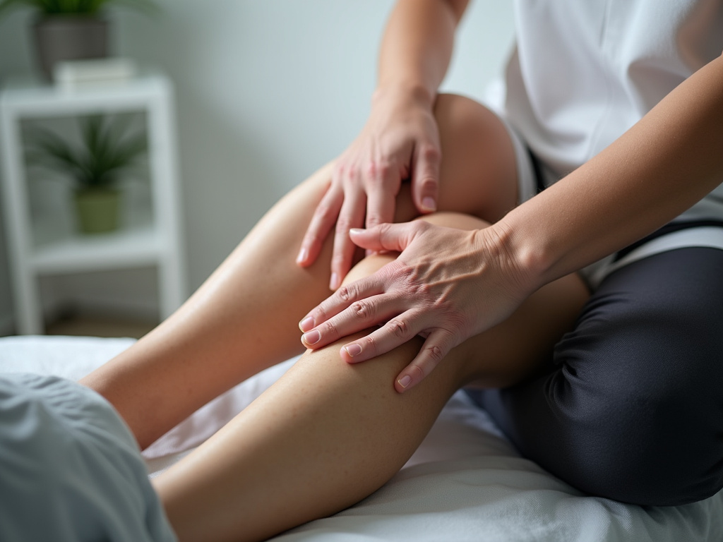 Knee treatment session — cold laser therapy austin