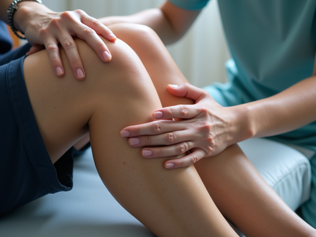 Knee treatment session — cold laser therapy austin