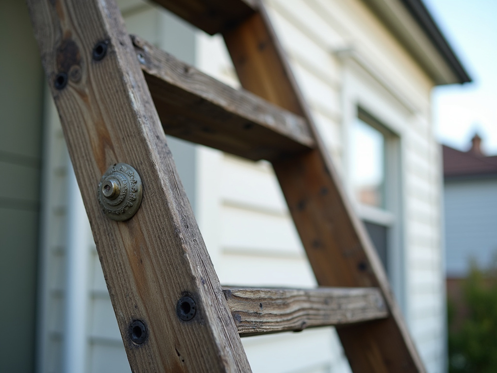 Ladder against house — roof repair dacula ga