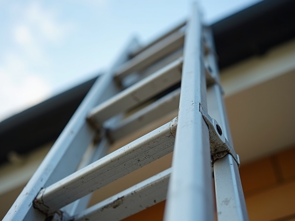 Ladder against roof — roof repair dacula ga