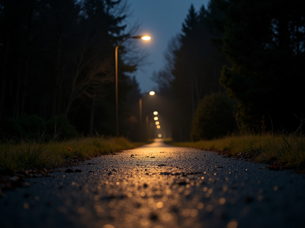 Pathway at night — solar monument light