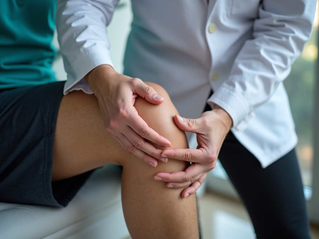 Patient knee treatment — cold laser therapy austin