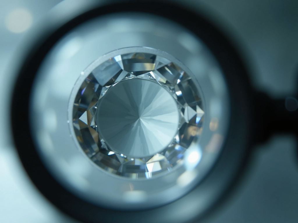 Polished diamond loupe — lab grown diamonds