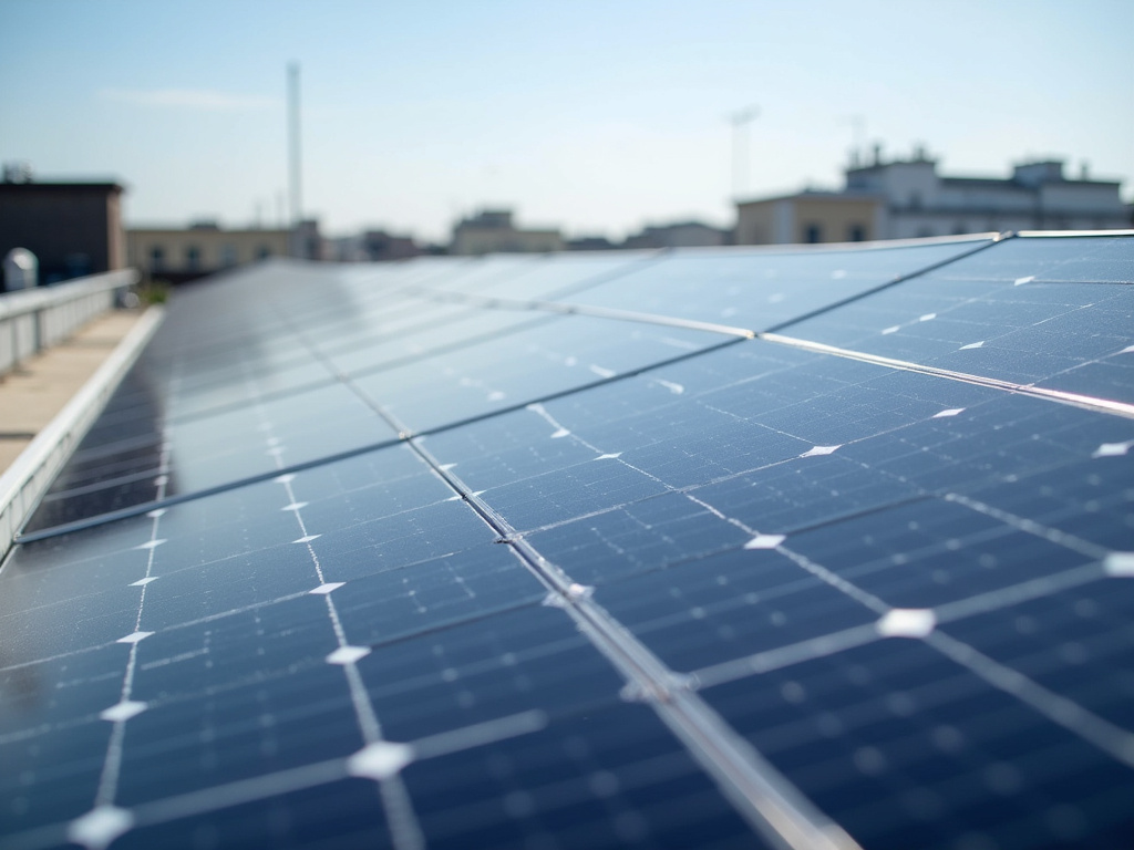Rooftop solar panels — off-grid infrastructure lighting
