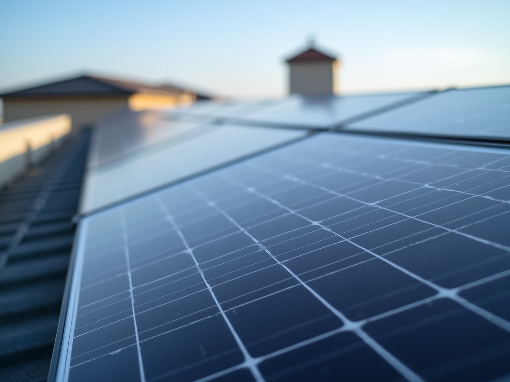 Rooftop solar panels — warehouse solar lighting