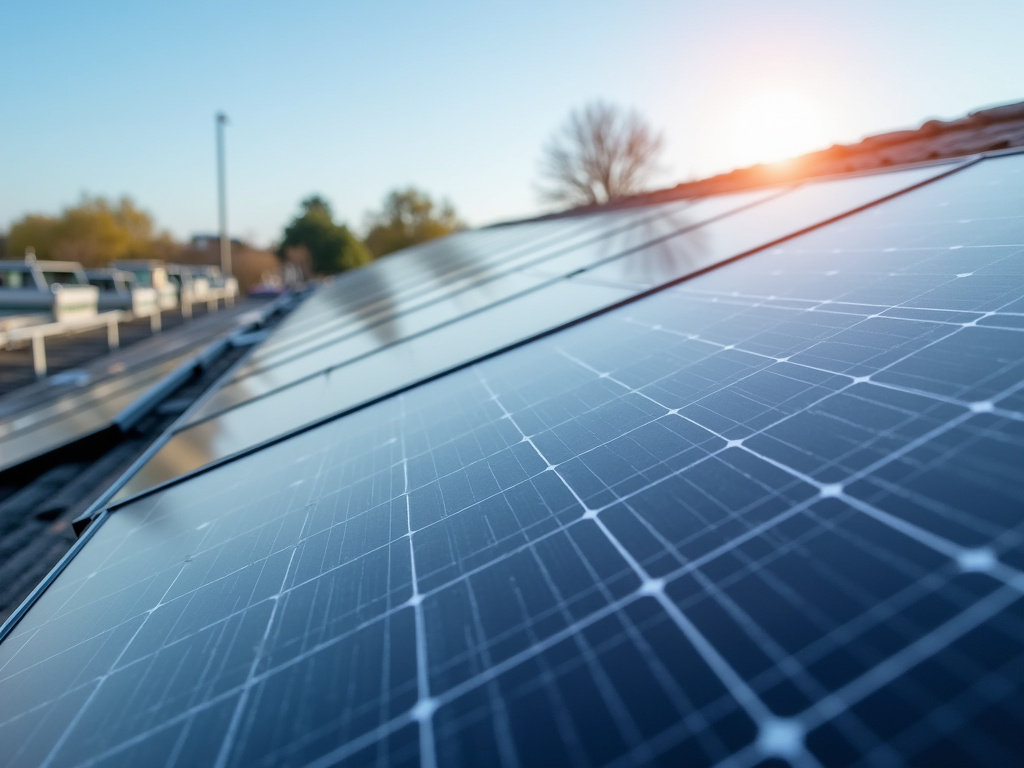 Rooftop solar panels — warehouse solar lighting