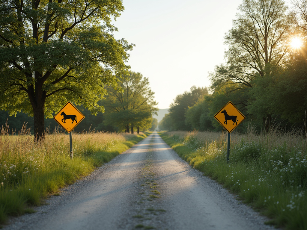 Rural road crossing — solar traffic light