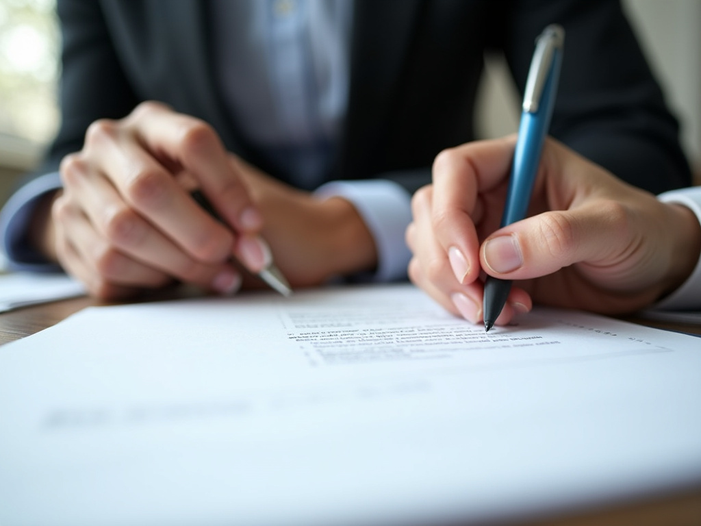 Signing loan papers — car title loans