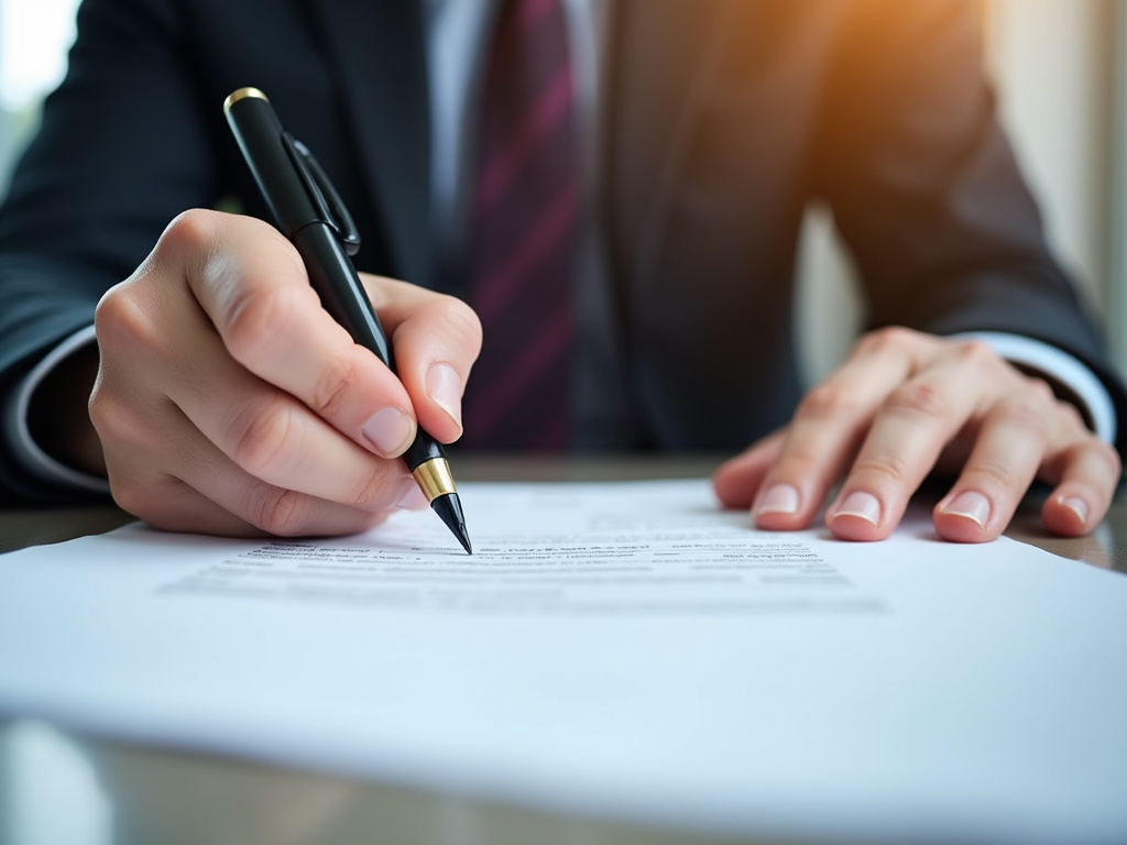 Signing loan paperwork — car title loans