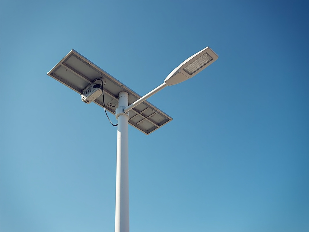 Solar streetlight pole — off-grid infrastructure lighting