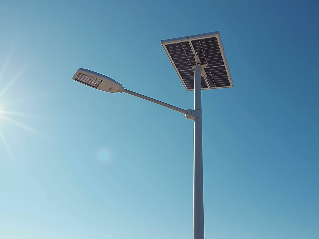 Solar streetlight pole — off-grid infrastructure lighting