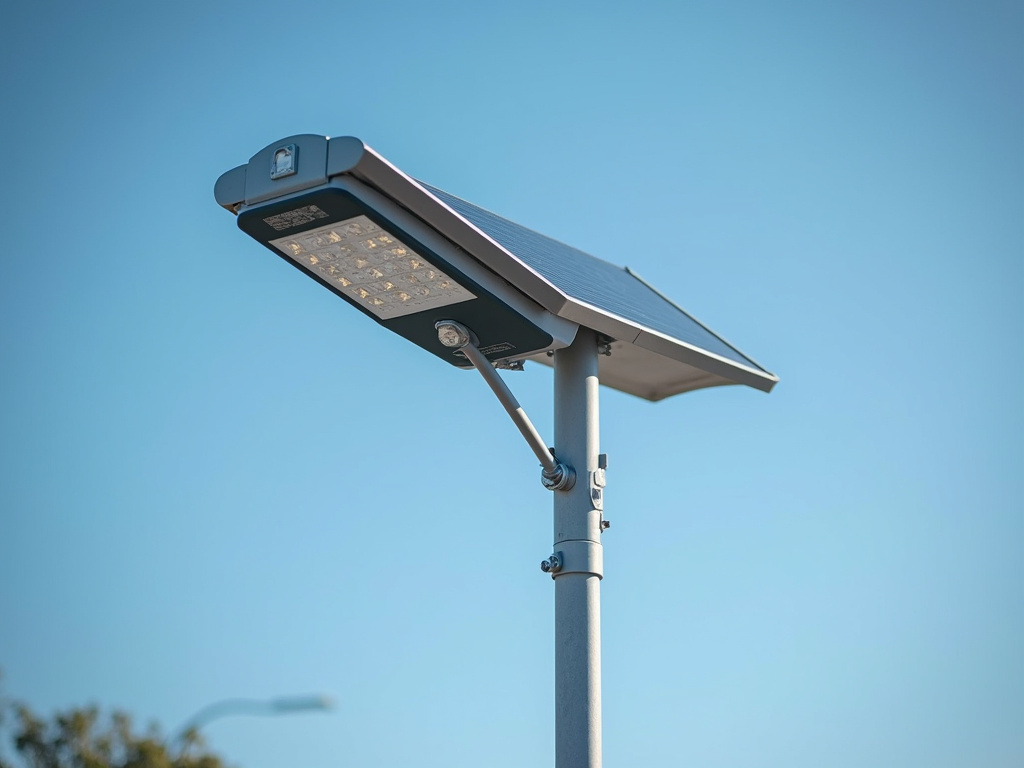 Solar streetlight pole — off-grid infrastructure lighting