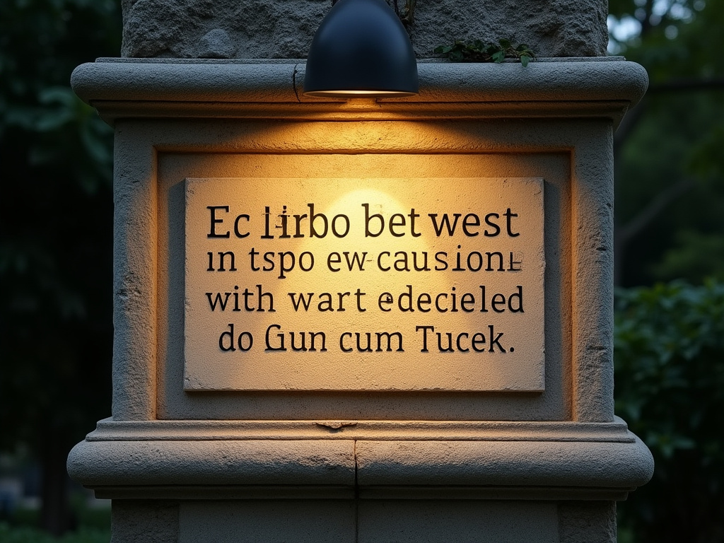 Stone plaque illuminated — solar monument light