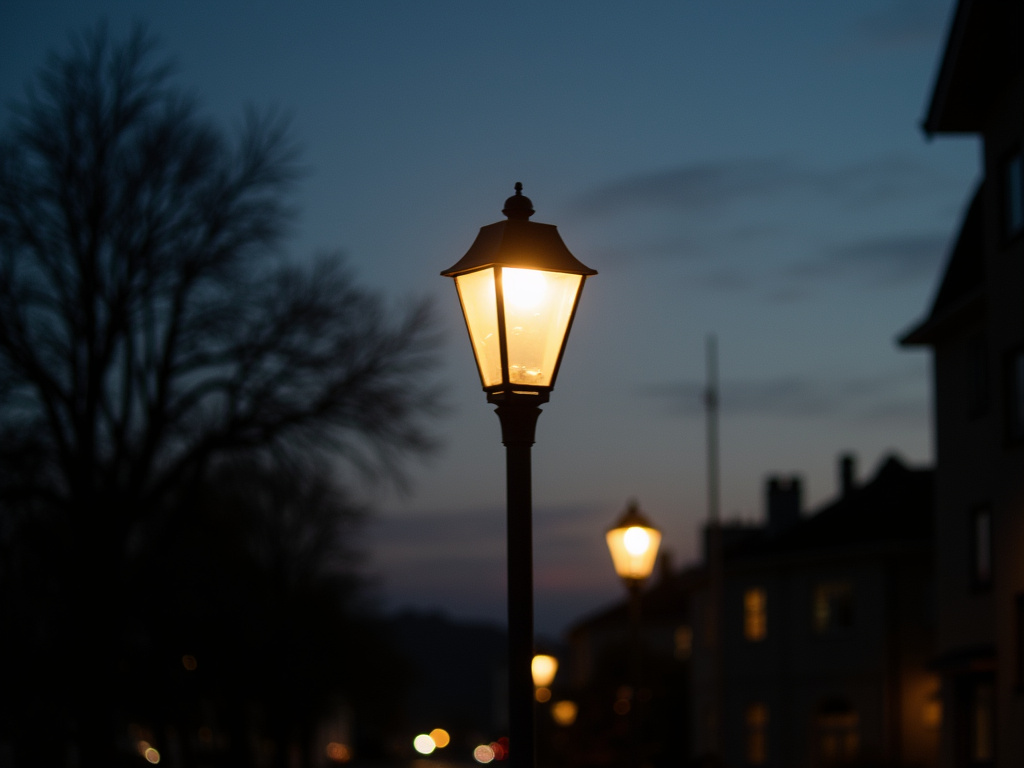 Streetlight at dusk — all-in-one solar lights