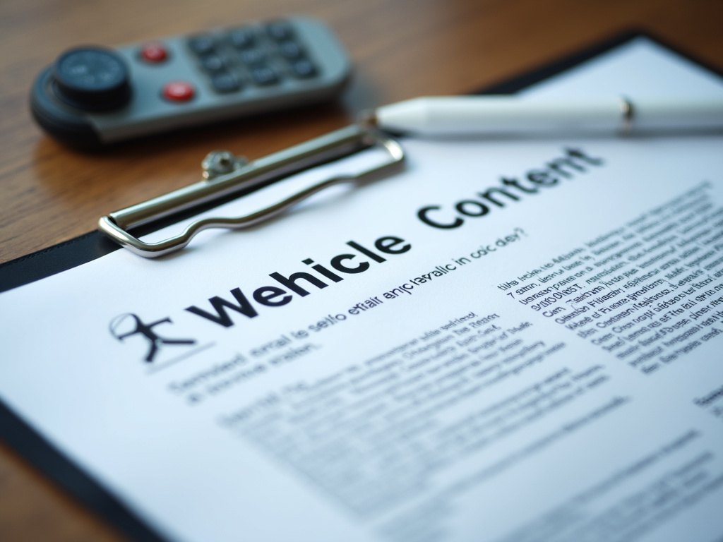Vehicle title document — car title loans