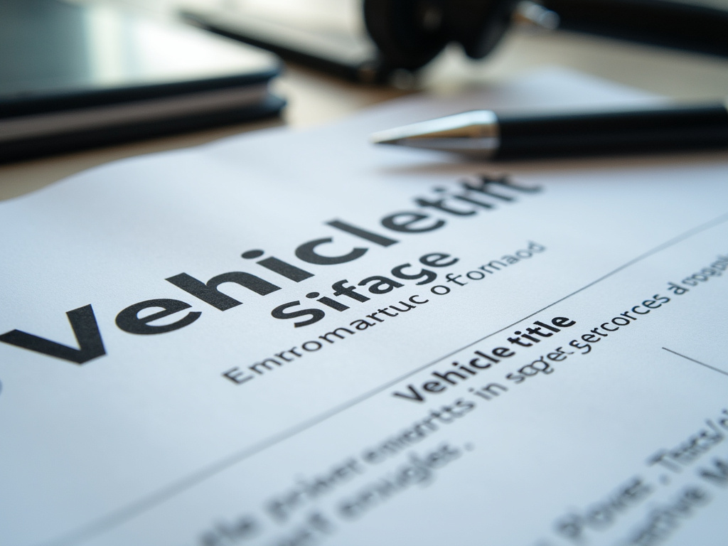 Vehicle title document — Georgia title loans