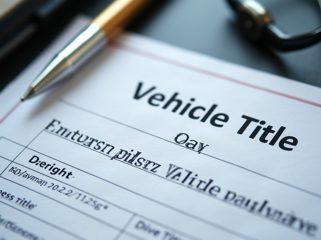 Vehicle title document — title loans washington