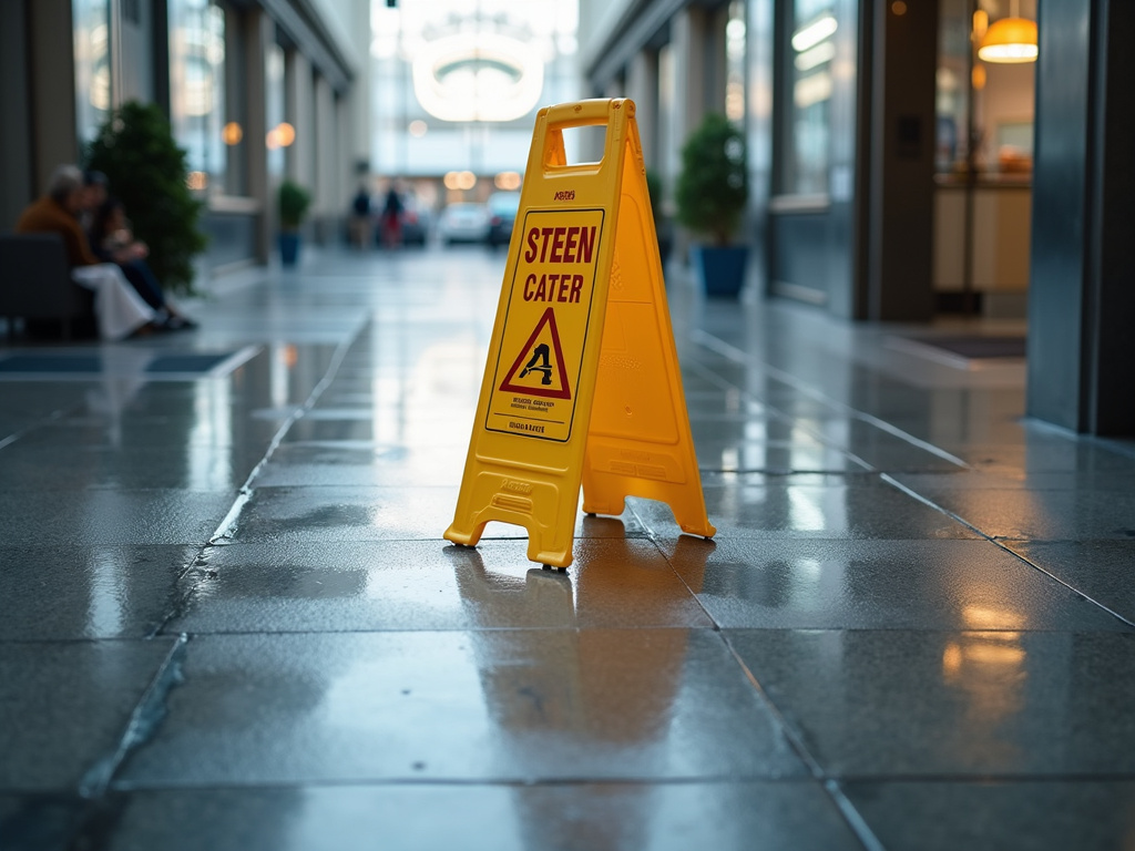 Wet floor sign — slip and fall lawyer phoenix