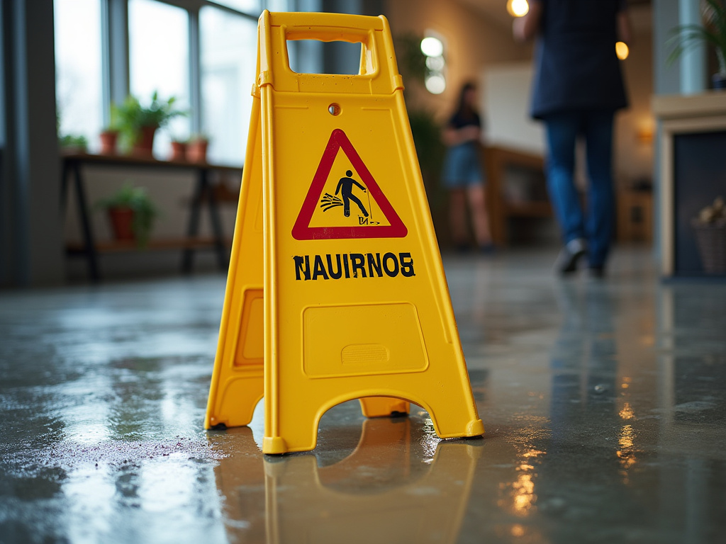 Wet floor sign — slip and fall lawyer phoenix