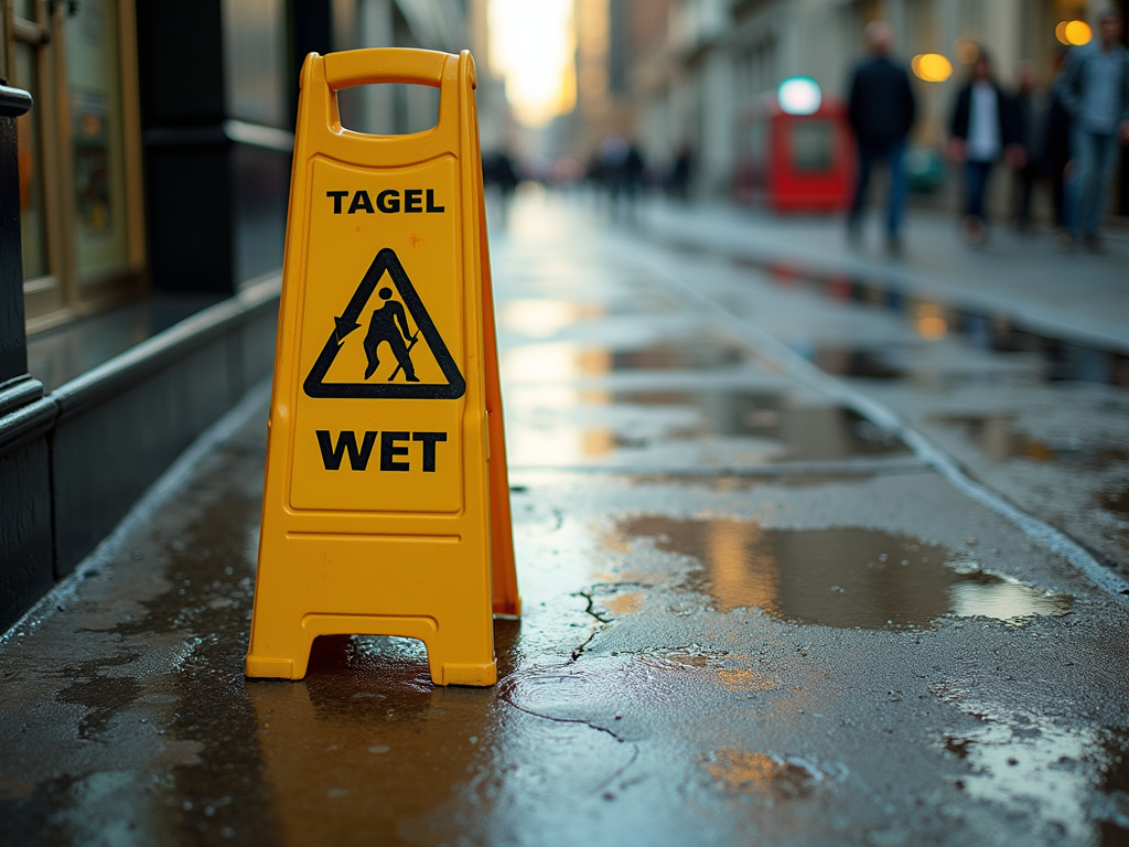 Wet floor sign — slip and fall lawyer phoenix