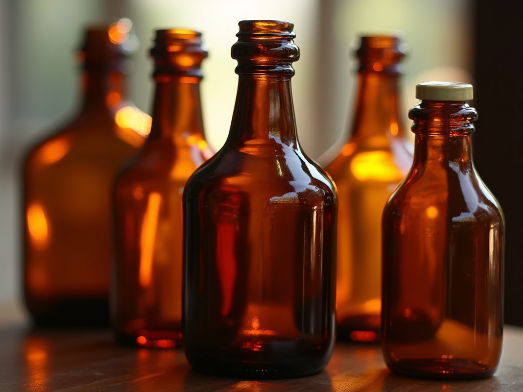 Amber glass bottles — cannabis tinctures