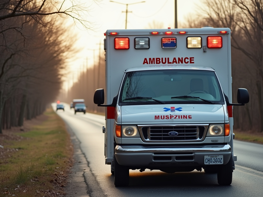 Ambulance on roadside — car accident lawyer phoenix