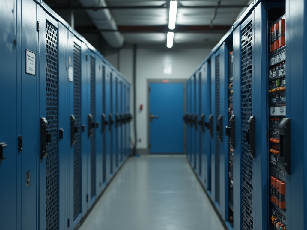 Battery storage bank — off-grid infrastructure lighting