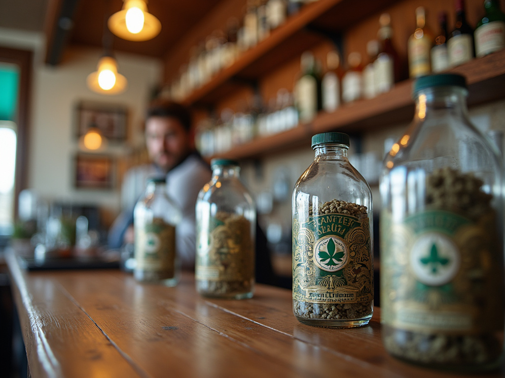 Budtender counter — cannabis dispensary Bradley Maine