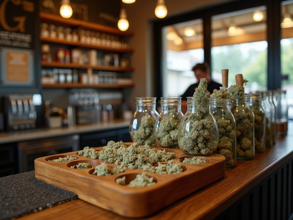 Budtender counter — cannabis dispensary Holden Maine
